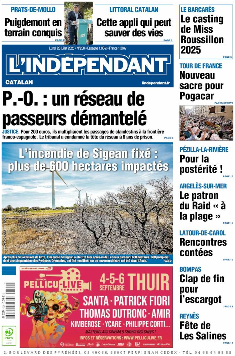 Portada de Le Indépendant (France)