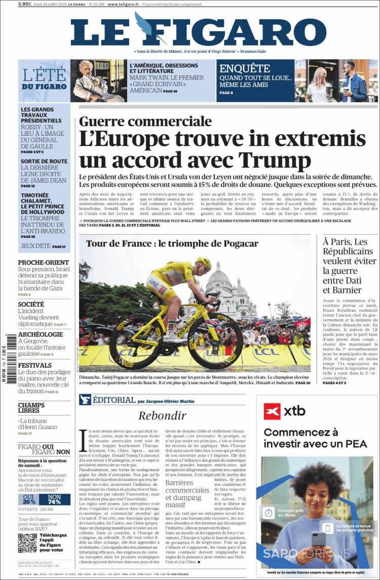 Portada de Le Figaro (Francia)