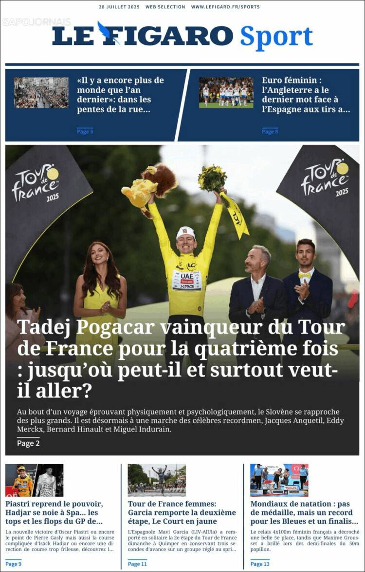 Portada de Le Figaro Sport (France)