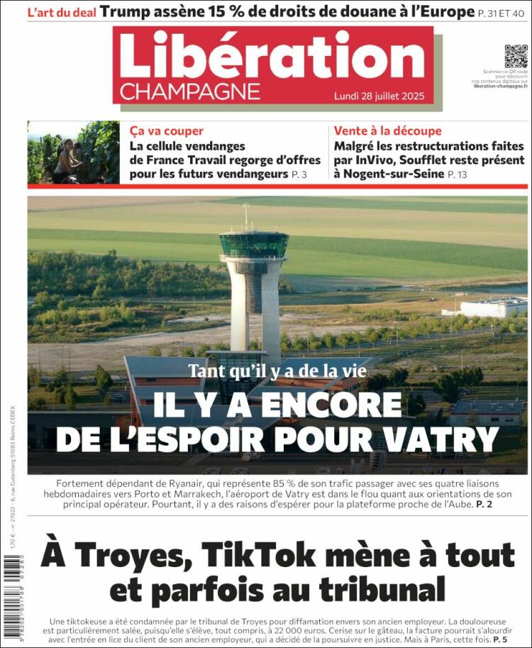 Portada de Libération Champagne (France)