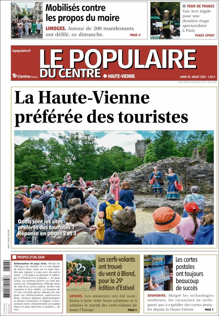 Portada de Le Populaire du Centre (Francia)