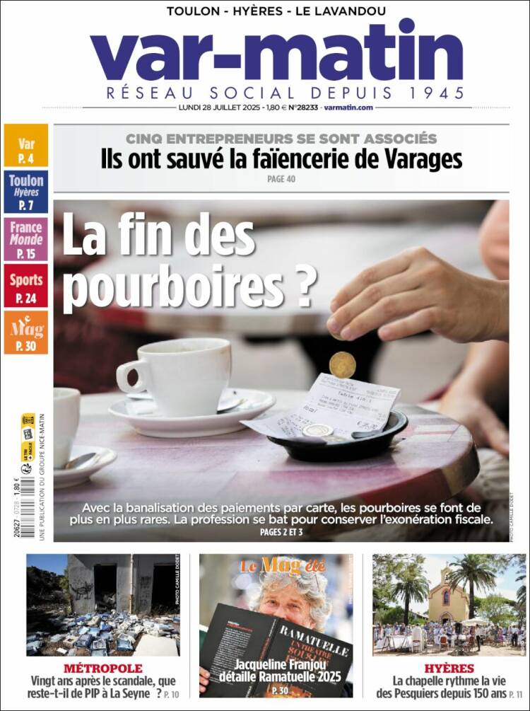 Portada de Var-Matin (France)