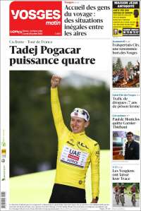 Portada de Vosges Matin (Francia)