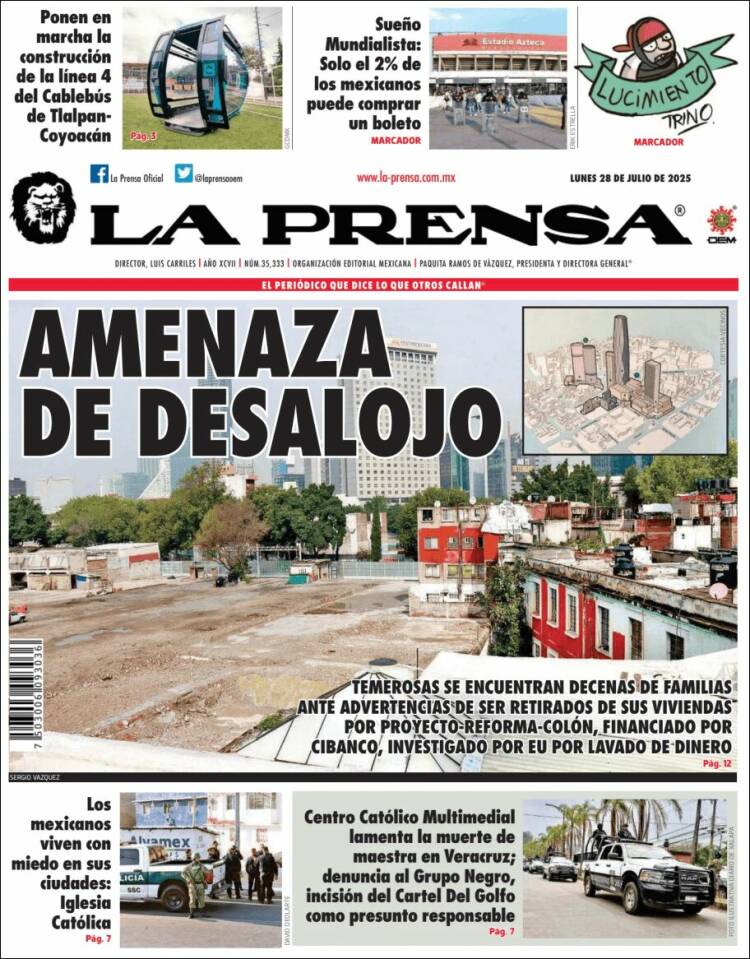 Portada de La Prensa (Mexico)