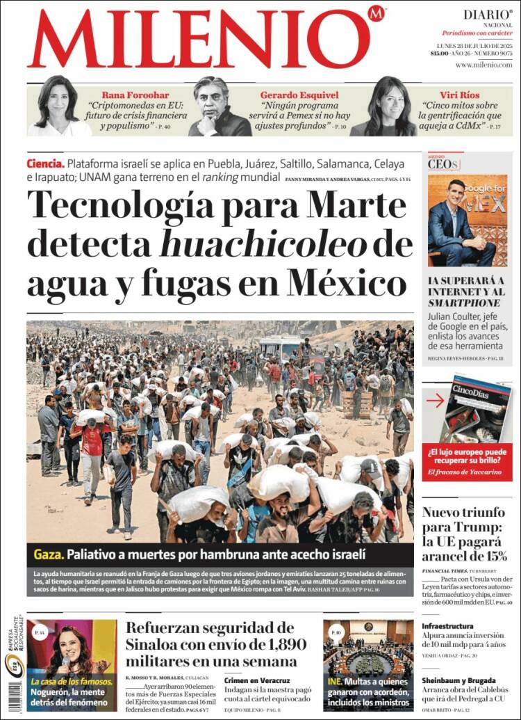 Portada de Milenio (Mexico)