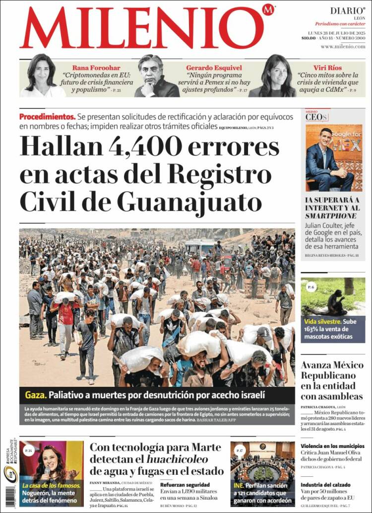 Portada de Milenio de León (Mexico)