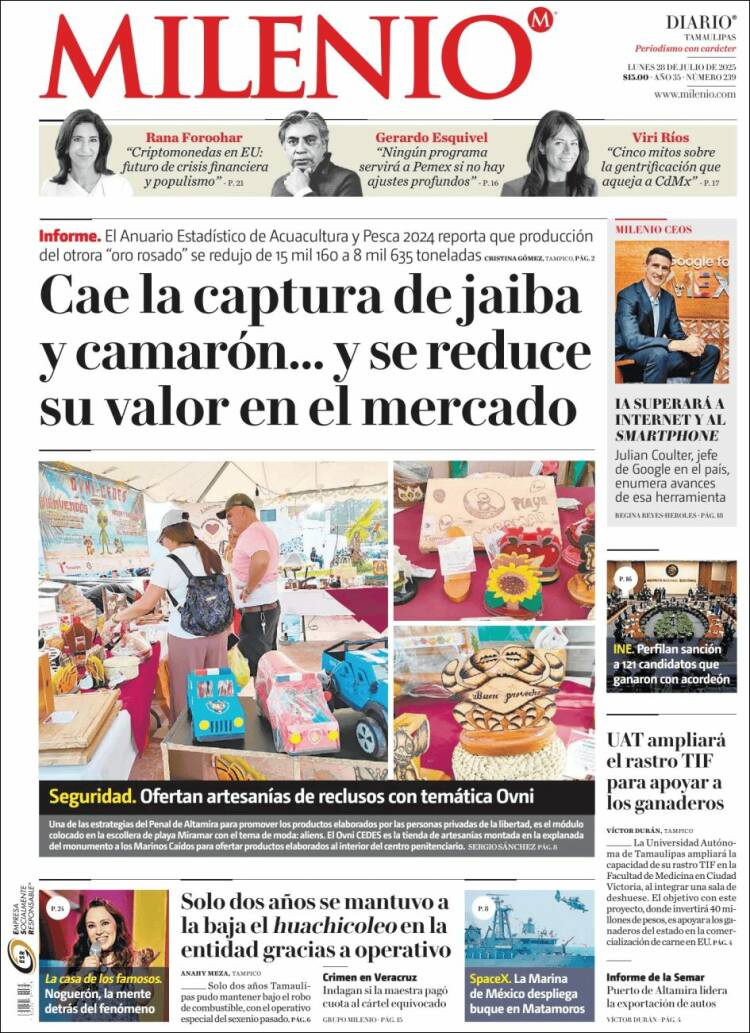 Portada de Milenio - Tamaulipas (Mexico)