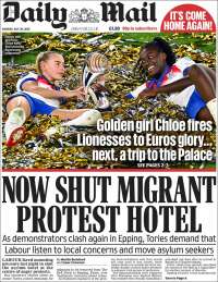 Portada de Daily Mail (Reino Unido)