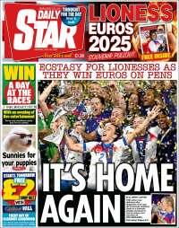 Portada de Daily Star (Reino Unido)