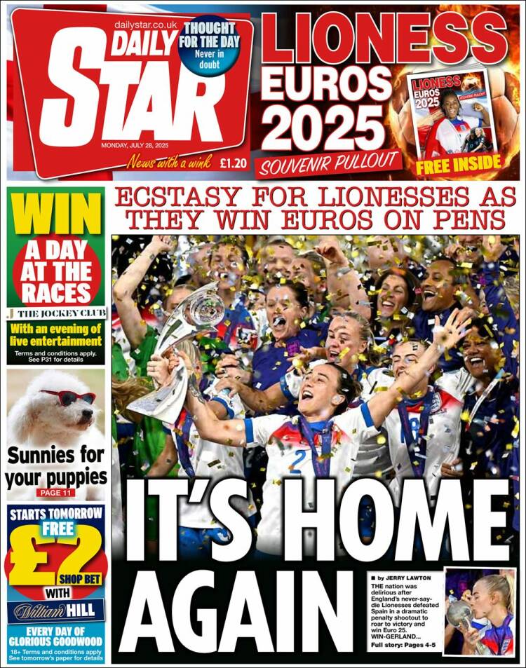 Portada de Daily Star (Royaume-Uni)
