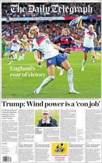 Portada de Daily Telegraph (Reino Unido)