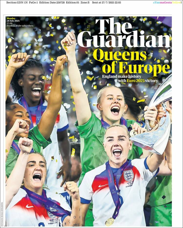 Portada de The Guardian (United Kingdom)