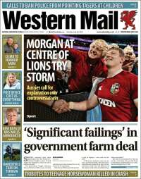 Portada de Western Mail (Reino Unido)