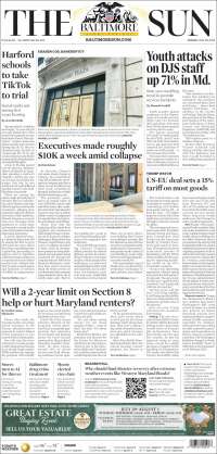 Portada de The Baltimore Sun (USA)