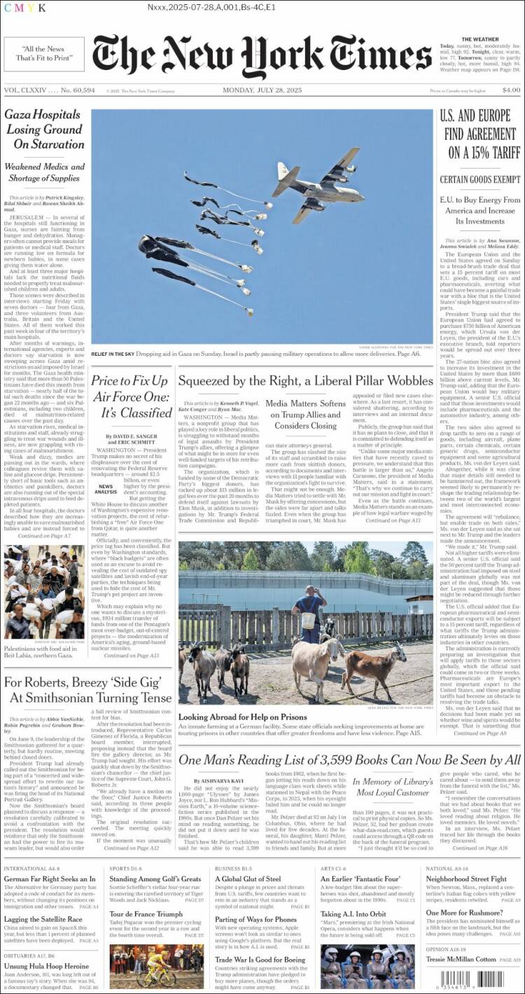 Portada de New York Times (USA)
