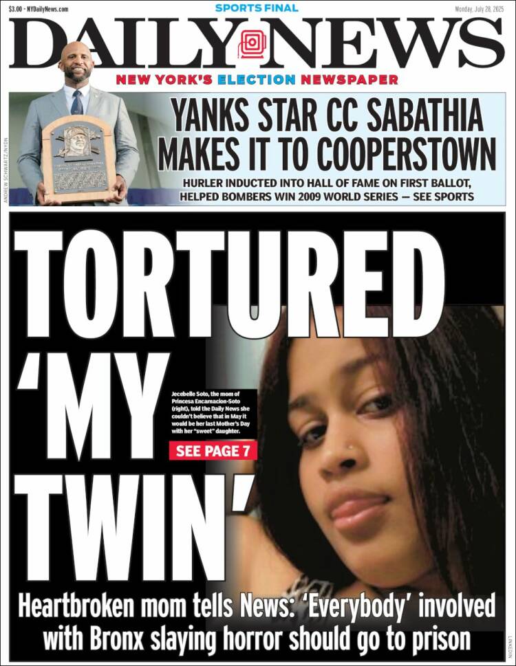 Portada de Daily News - New York (USA)