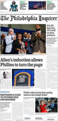 Portada de Philadelphia Inquirer (USA)