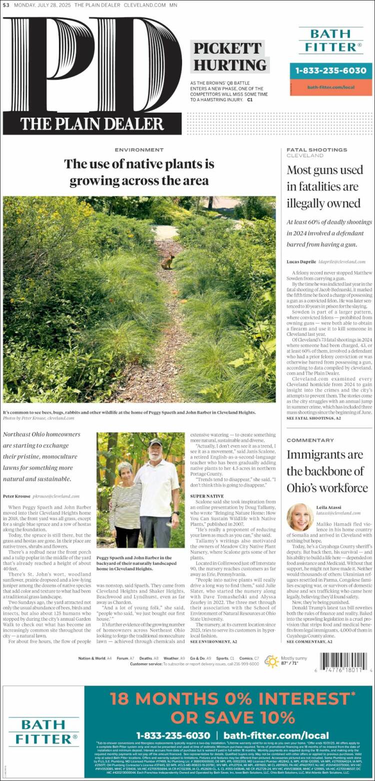 Portada de The Plain Dealer (USA)