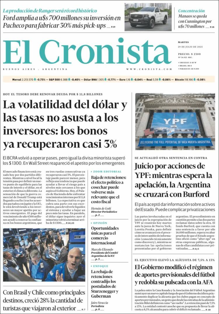 Portada de El Cronista Comercial (Argentina)