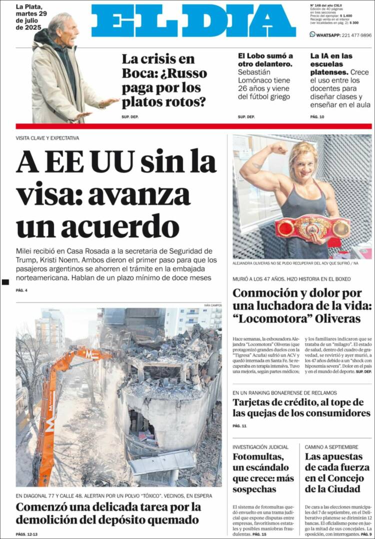 Portada de El Día de la Plata (Argentina)