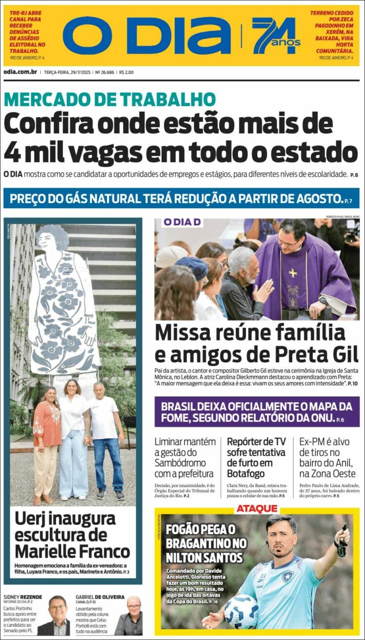 Portada de O Dia (Brésil)