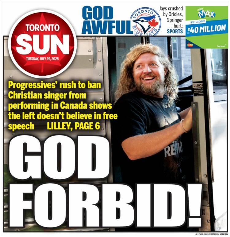 Portada de The Toronto Sun (Canada)