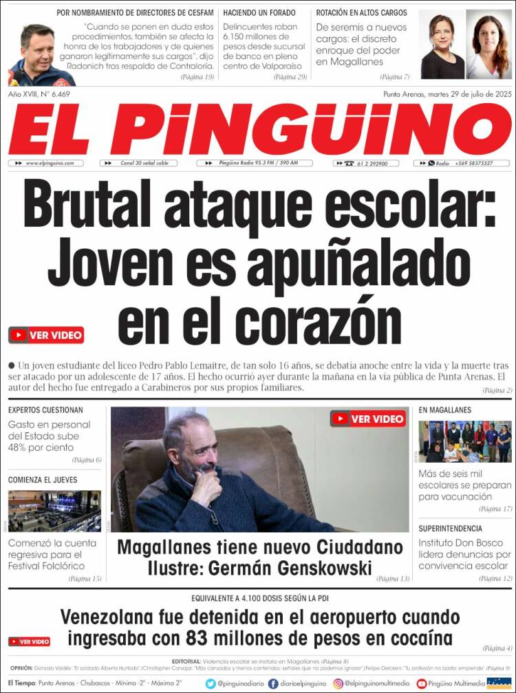 Portada de El Pingüino (Chile)