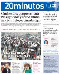 Portada de 20 Minutos - Madrid (España)