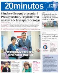 Portada de 20 Minutos - Sevilla (España)