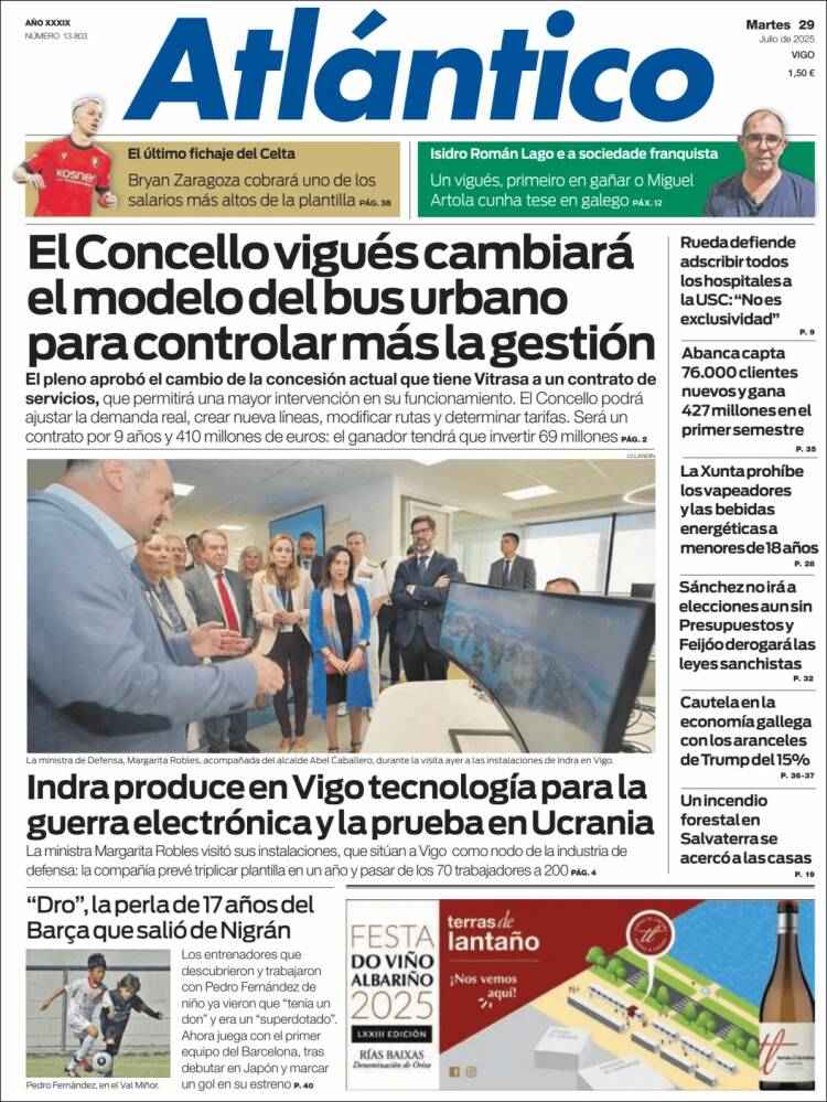 Portada de Atlántico Diario (Spain)