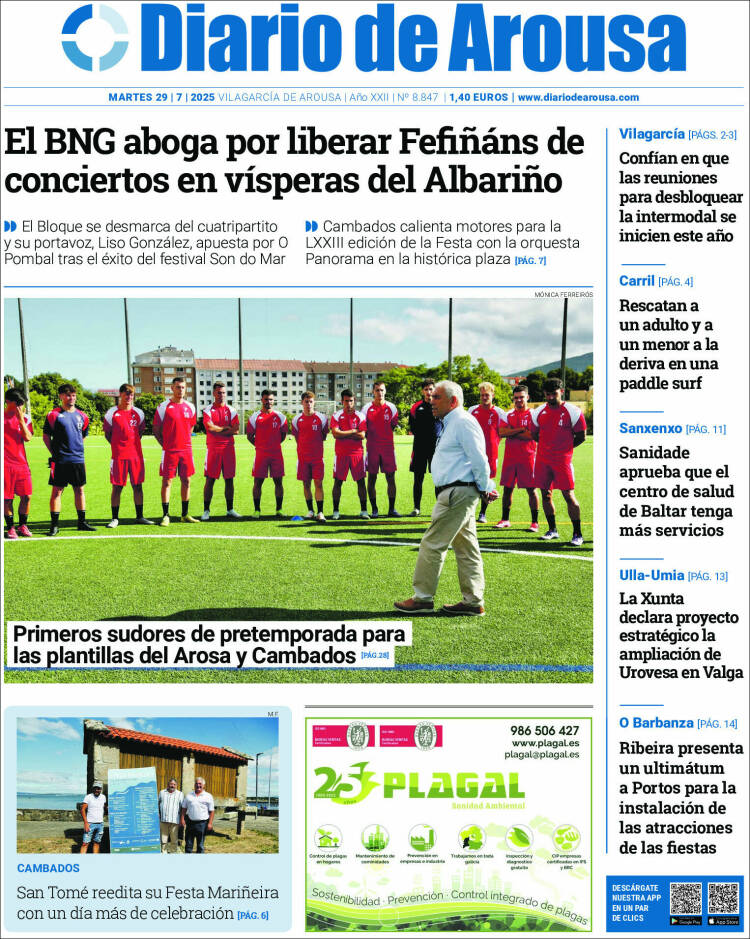 Portada de Diario de Arousa (España)