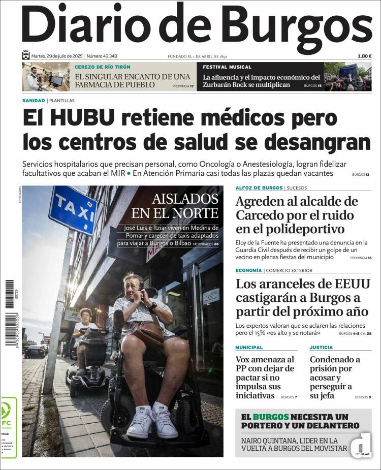 Portada de Diario de Burgos (Spain)