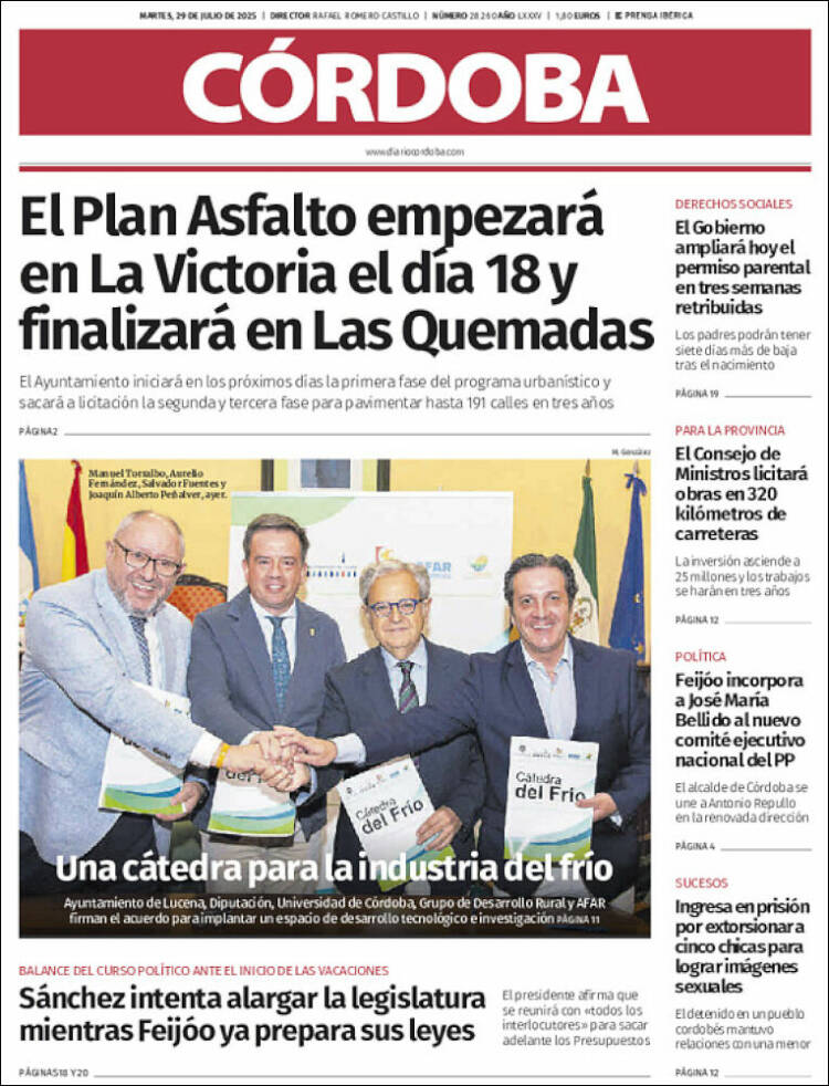 Portada de Diario de Córdoba (Espagne)