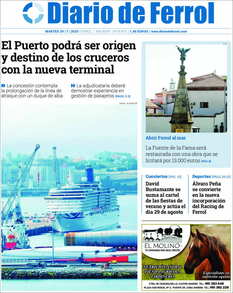 Portada de Diario de Ferrol (España)