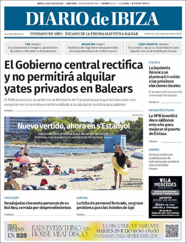 Portada de Diario de Ibiza (Spain)
