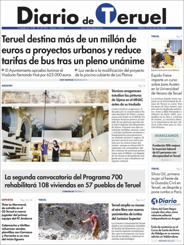 Portada de Diario de Teruel (España)