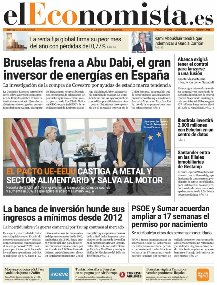 Portada de El Economista (España)