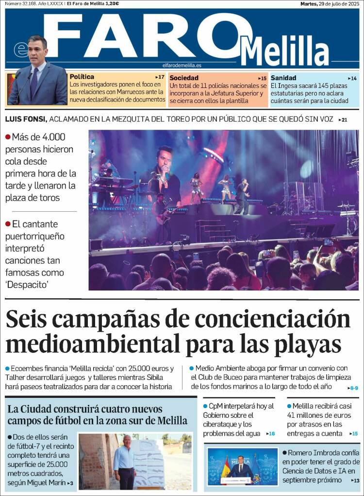 Portada de El Faro de Melilla (Spain)