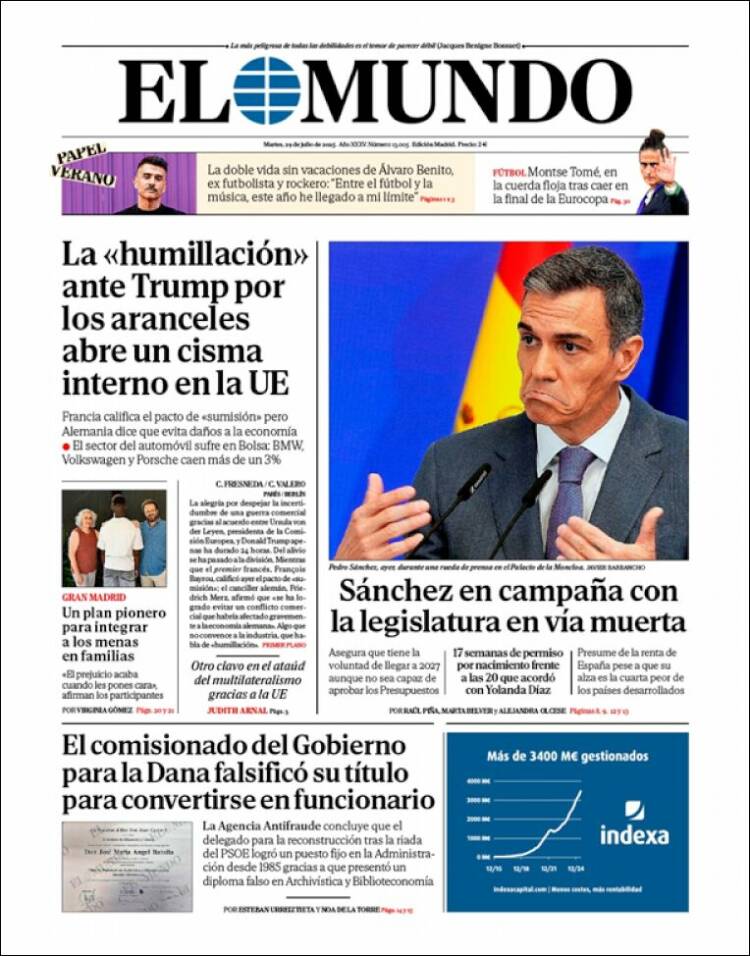 Portada de El Mundo (Spain)