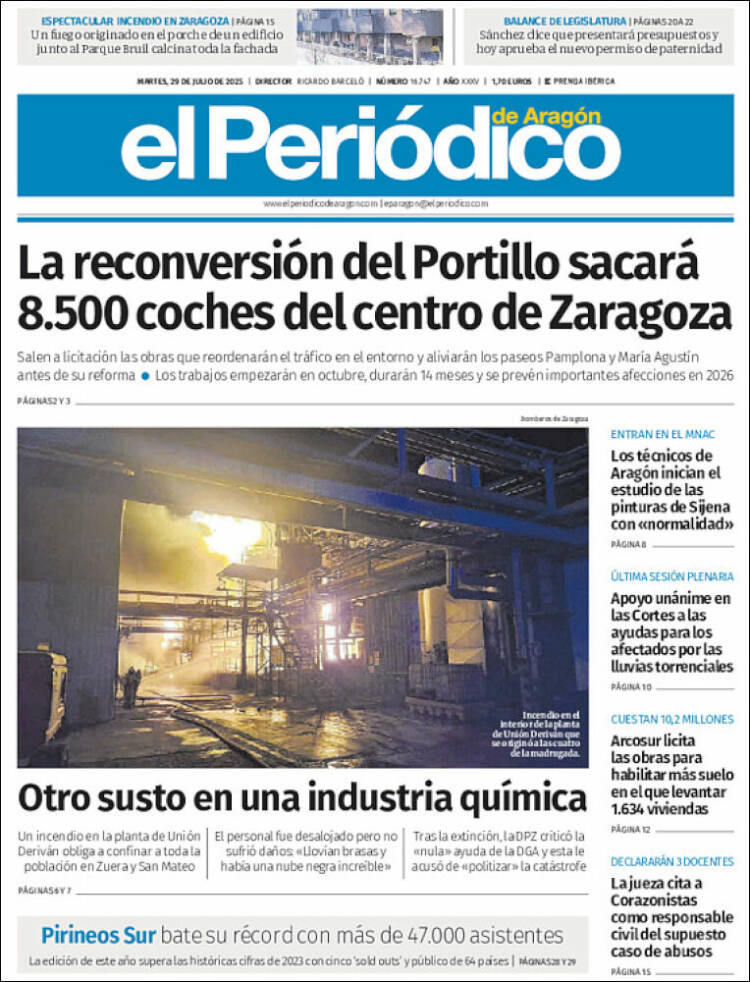 Portada de El Periódico de Aragón (Spain)