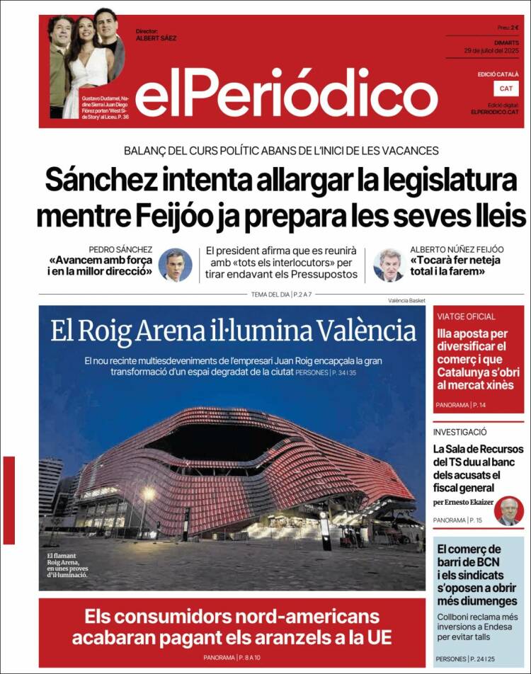 Portada de El Periódico de Catalunya (Espagne)