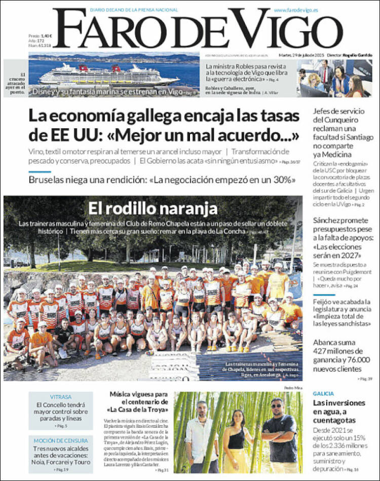 Portada de Faro de Vigo (Espagne)