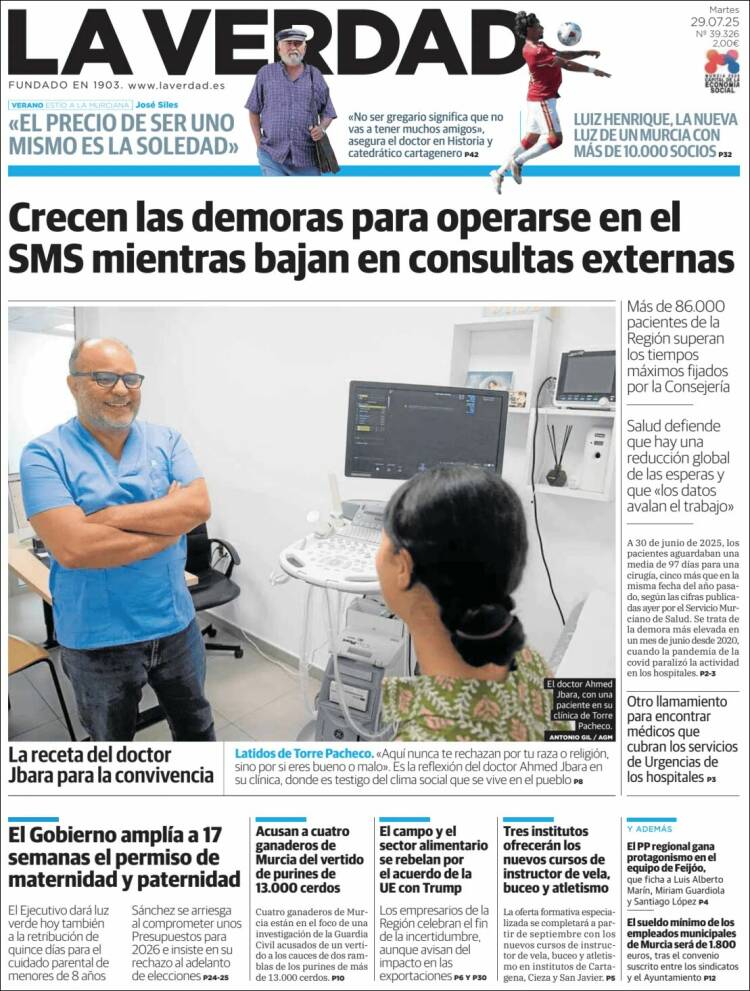 Portada de La Verdad de Murcia (Spain)
