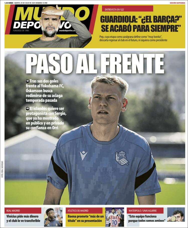 Portada de Mundo Deportivo Gipuzkoa (Espagne)