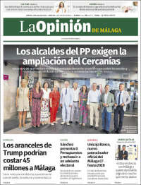 Portada de La Opinión de Málaga (España)