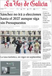 Portada de La Voz de Galicia (España)