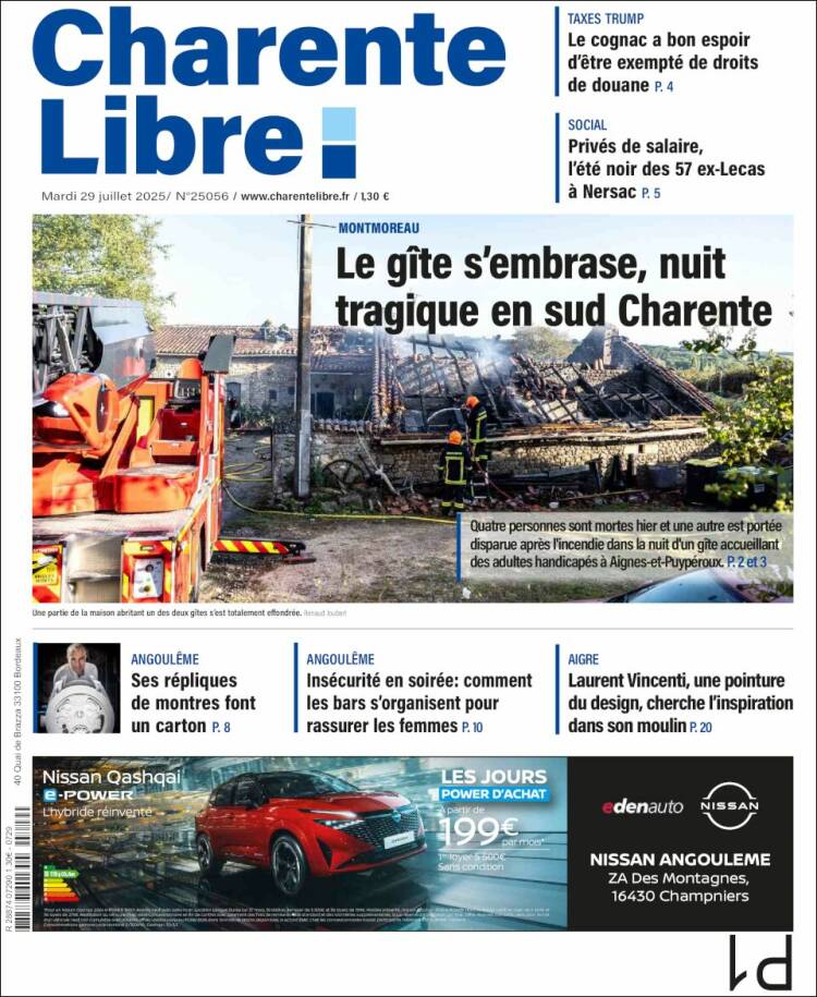 Portada de Charente Libre (France)
