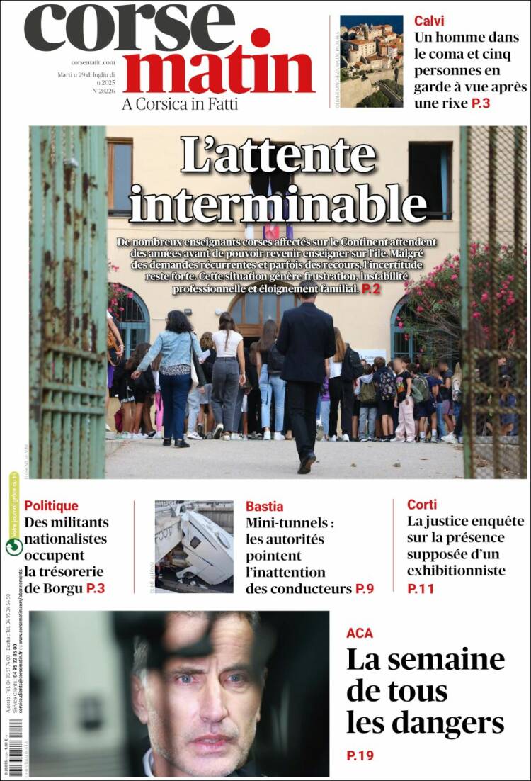 Portada de Corse-Matin (France)