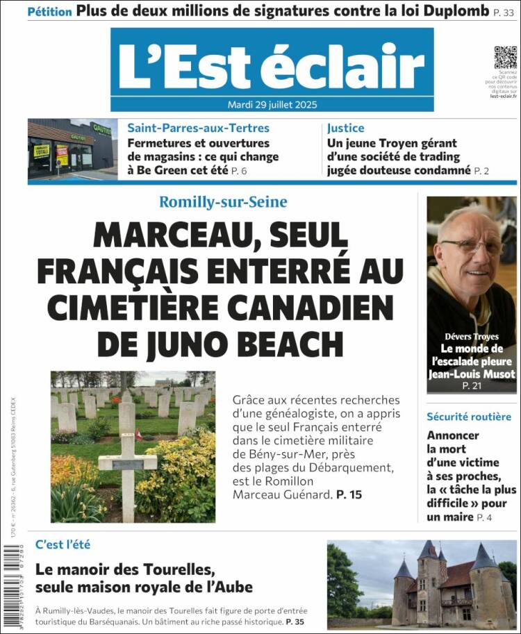 Portada de L'Est Eclair (France)