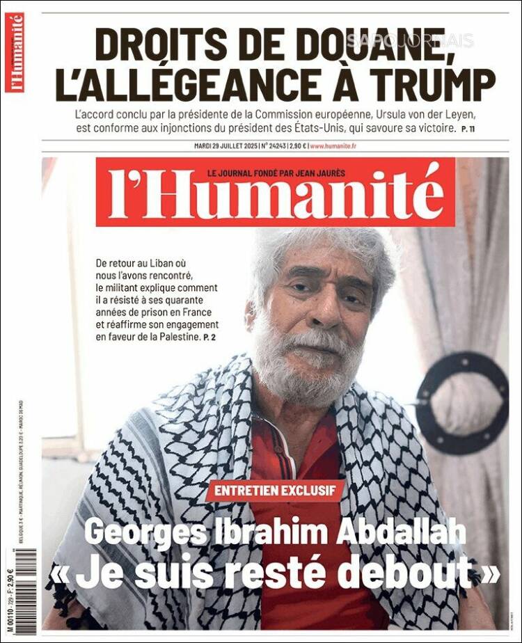 Portada de l'Humanite (France)